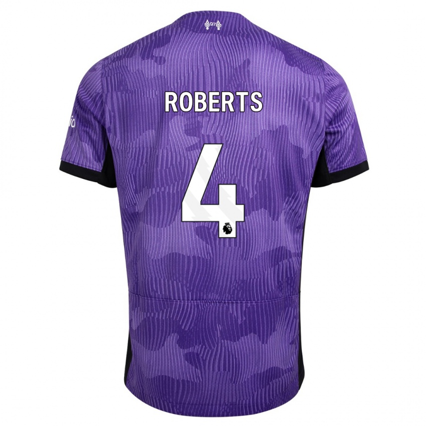 Homem Camisola Rhiannon Roberts #4 Roxo Terceiro 2023/24 Camisa