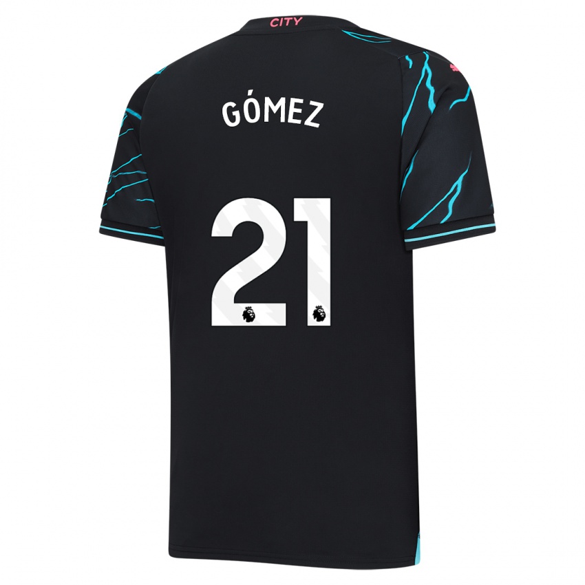 Homem Camisola Sergio Gómez #21 Azul Escuro Terceiro 2023/24 Camisa