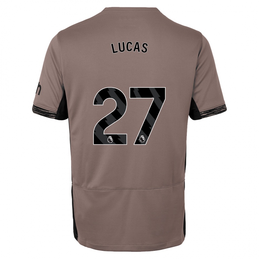 Homem Camisola Lucas Moura #27 Bege Escuro Terceiro 2023/24 Camisa