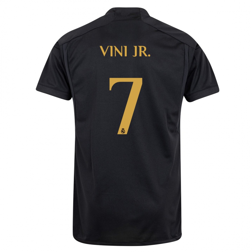 Homem Camisola Vinicius Junior #7 Preto Terceiro 2023/24 Camisa