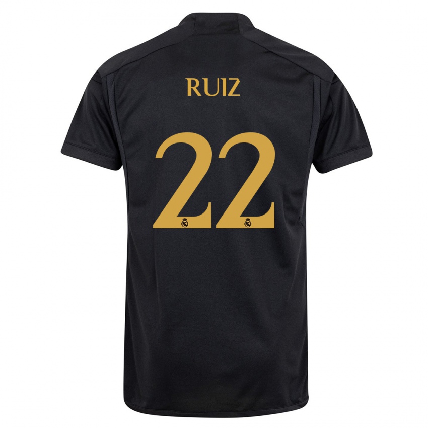 Homem Camisola Ferran Ruiz #22 Preto Terceiro 2023/24 Camisa