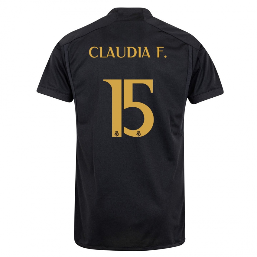 Homem Camisola Claudia Florentino #15 Preto Terceiro 2023/24 Camisa