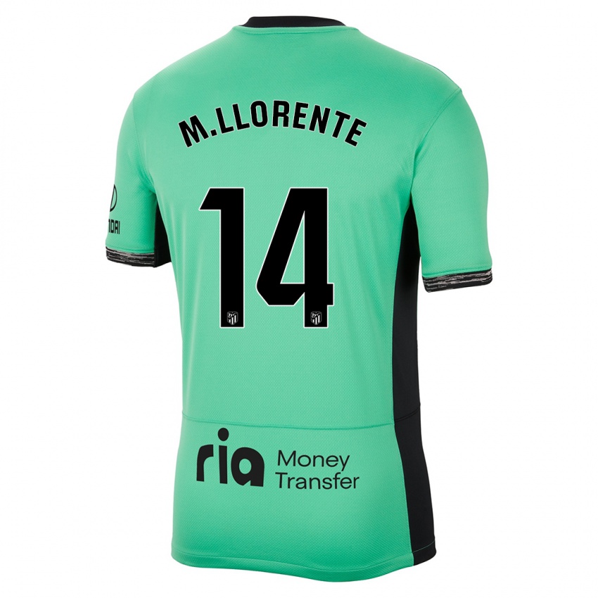 Homem Camisola Marcos Llorente #14 Primavera Verde Terceiro 2023/24 Camisa