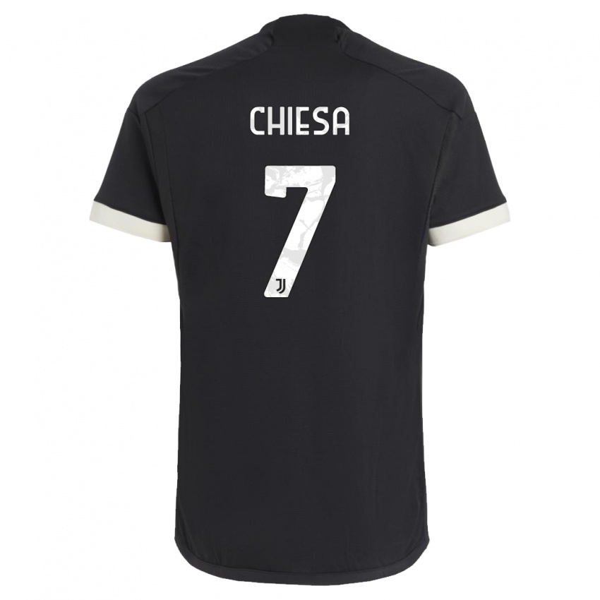 Homem Camisola Federico Chiesa #7 Preto Terceiro 2023/24 Camisa