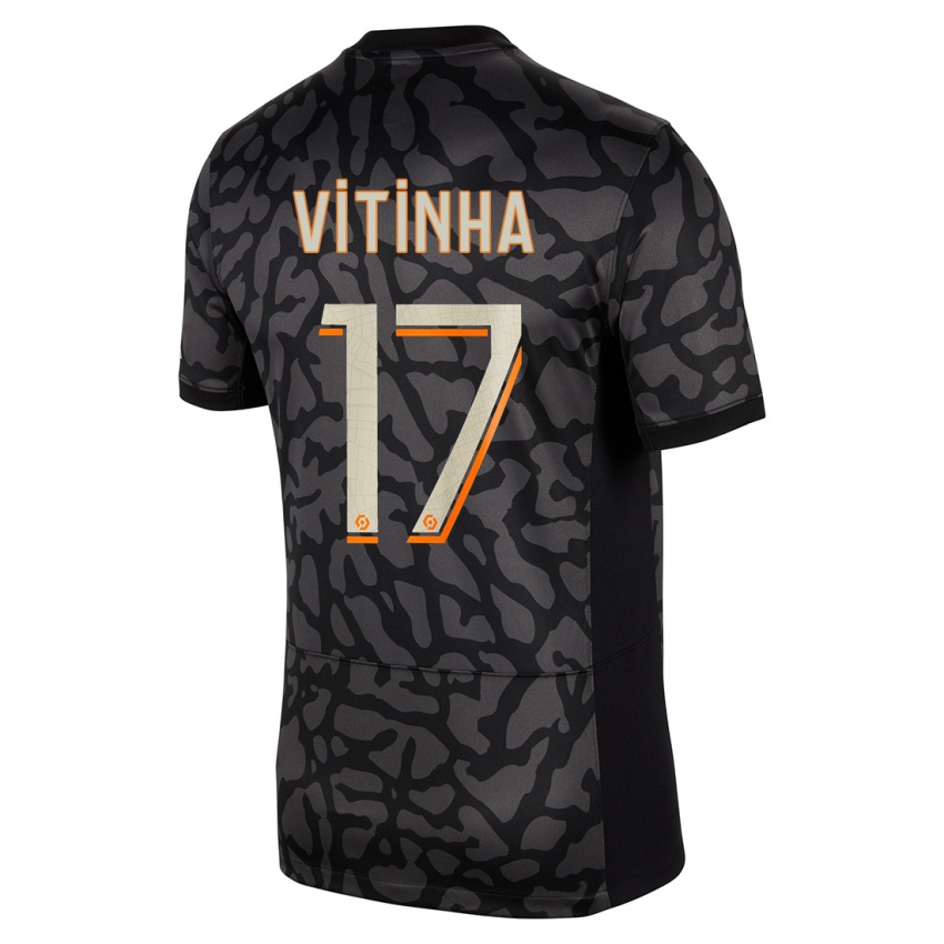 Homem Camisola Vitinha #17 Preto Terceiro 2023/24 Camisa