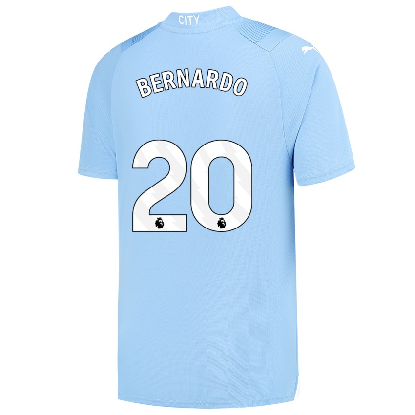 Mulher Camisola Bernardo Silva #20 Azul Claro Principal 2023/24 Camisa