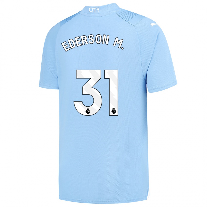 Mulher Camisola Ederson Moraes #31 Azul Claro Principal 2023/24 Camisa