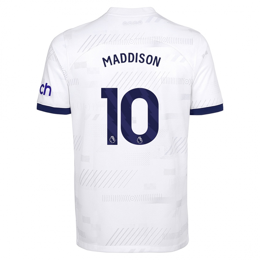 Mulher Camisola James Maddison #10 Branco Principal 2023/24 Camisa