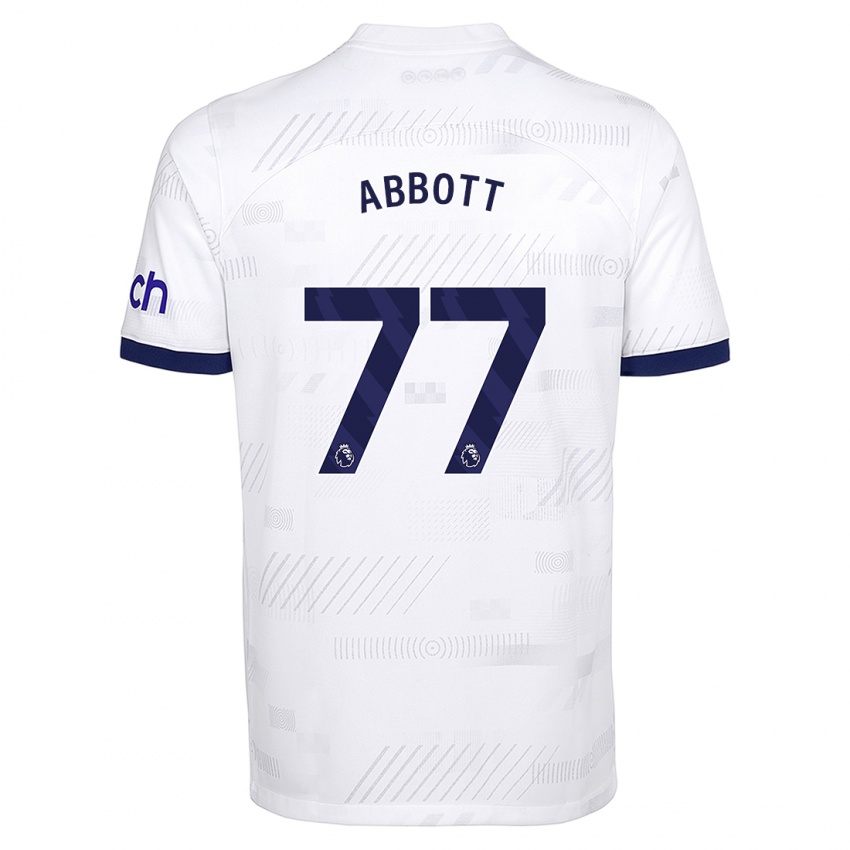 Mulher Camisola George Abbott #77 Branco Principal 2023/24 Camisa