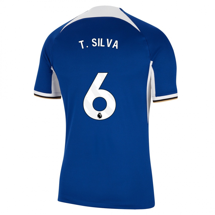 Mulher Camisola Thiago Silva #6 Azul Principal 2023/24 Camisa