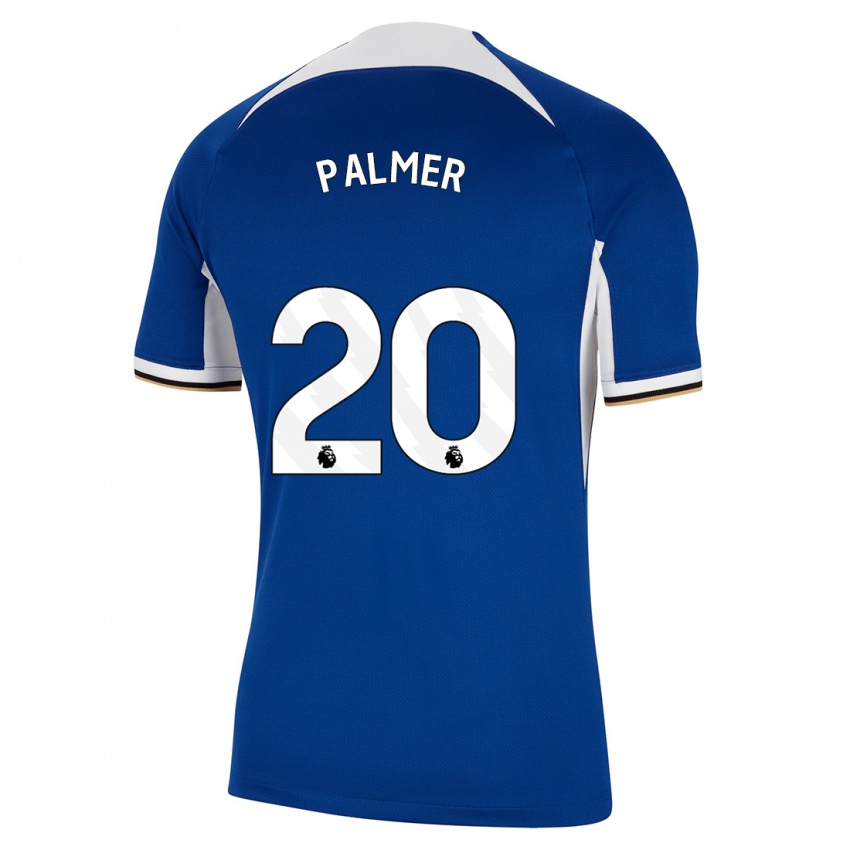 Mulher Camisola Cole Palmer #20 Azul Principal 2023/24 Camisa
