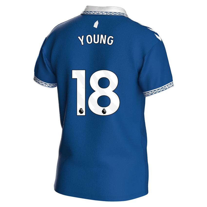 Mulher Camisola Ashley Young #18 Azul Real Principal 2023/24 Camisa