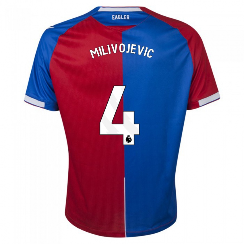 Mulher Camisola Luka Milivojevic #4 Vermelho Azul Principal 2023/24 Camisa