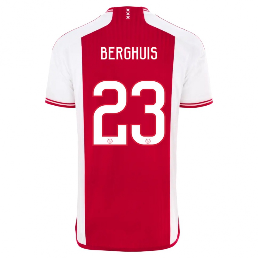 Mulher Camisola Steven Berghuis #23 Vermelho Branco Principal 2023/24 Camisa
