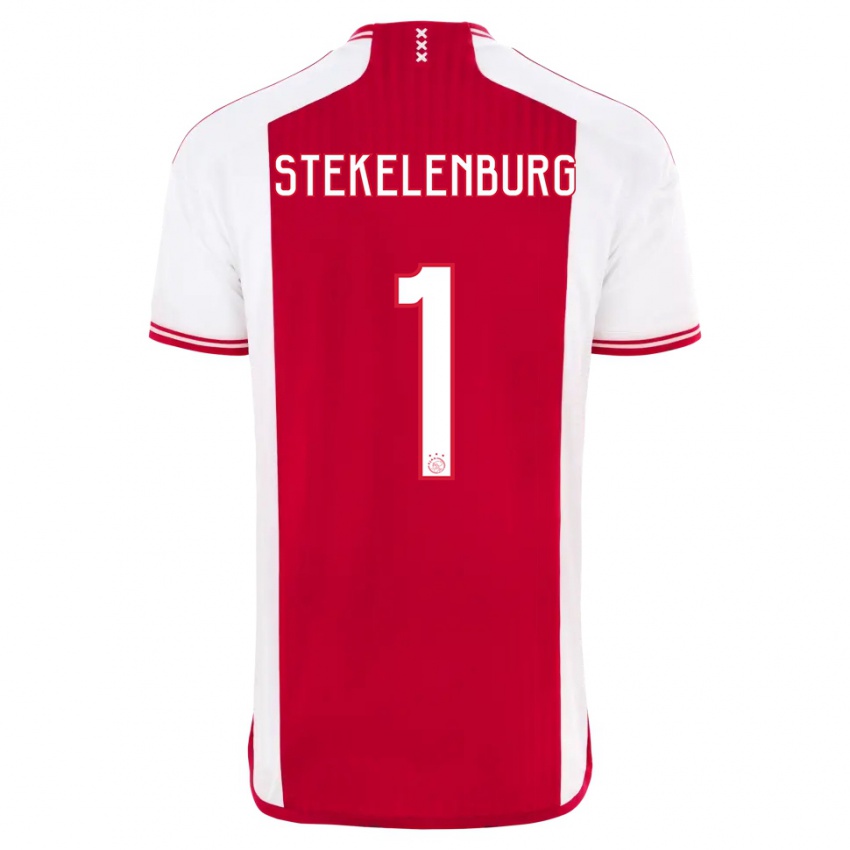 Mulher Camisola Maarten Stekelenburg #1 Vermelho Branco Principal 2023/24 Camisa