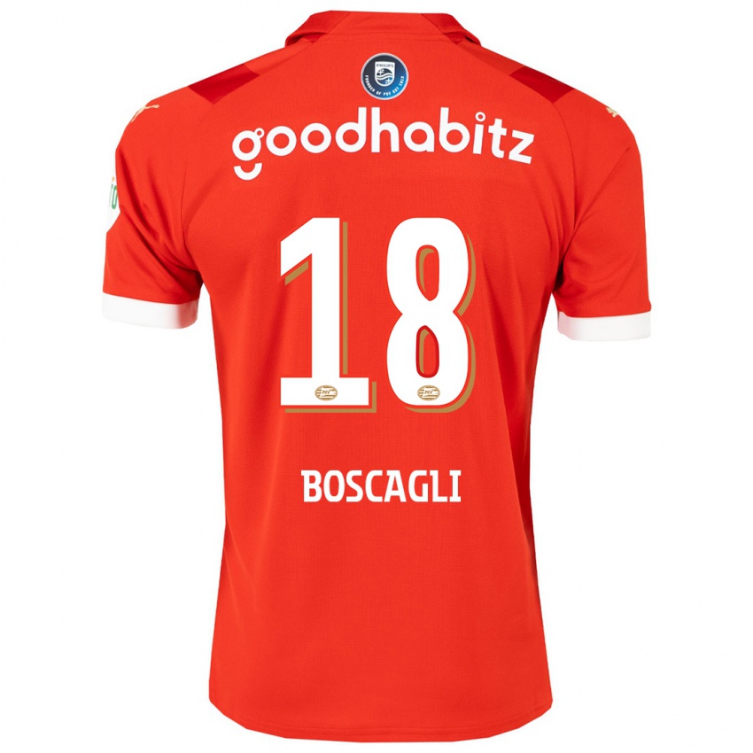 Mulher Camisola Olivier Boscagli #18 Vermelho Principal 2023/24 Camisa