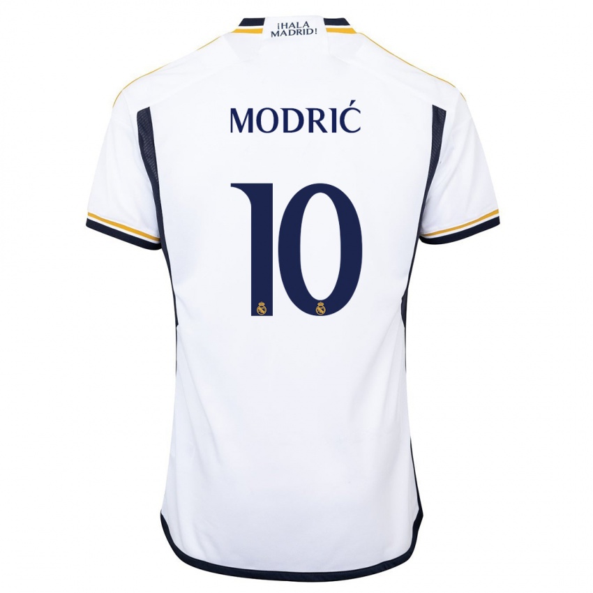 Mulher Camisola Luka Modric #10 Branco Principal 2023/24 Camisa