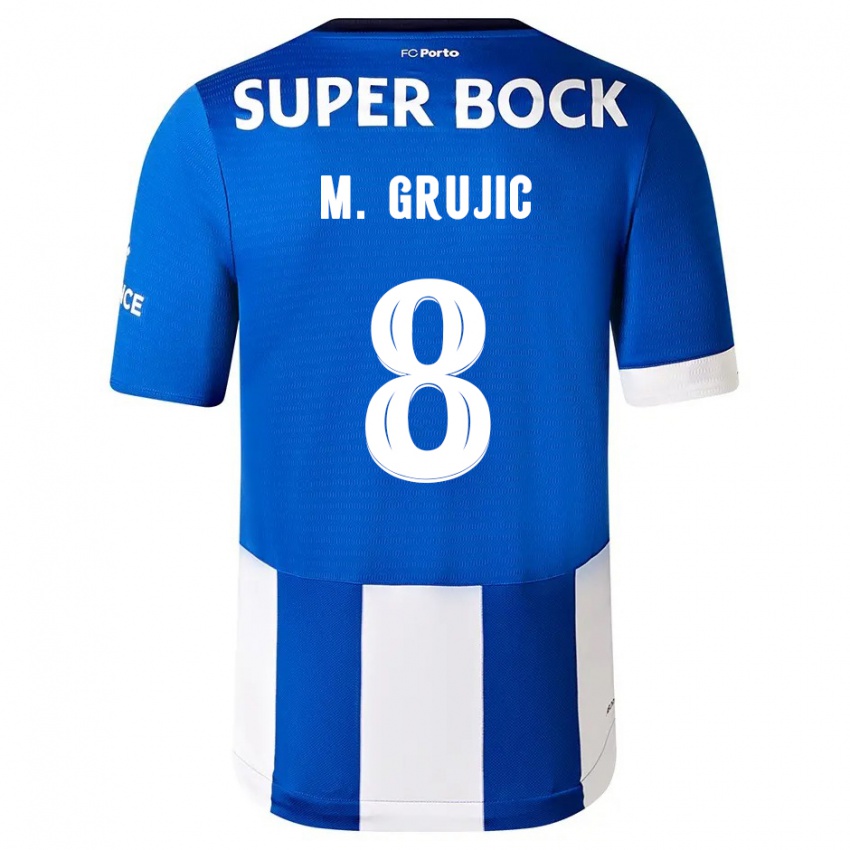 Mulher Camisola Marko Grujic #8 Branco Azulado Principal 2023/24 Camisa