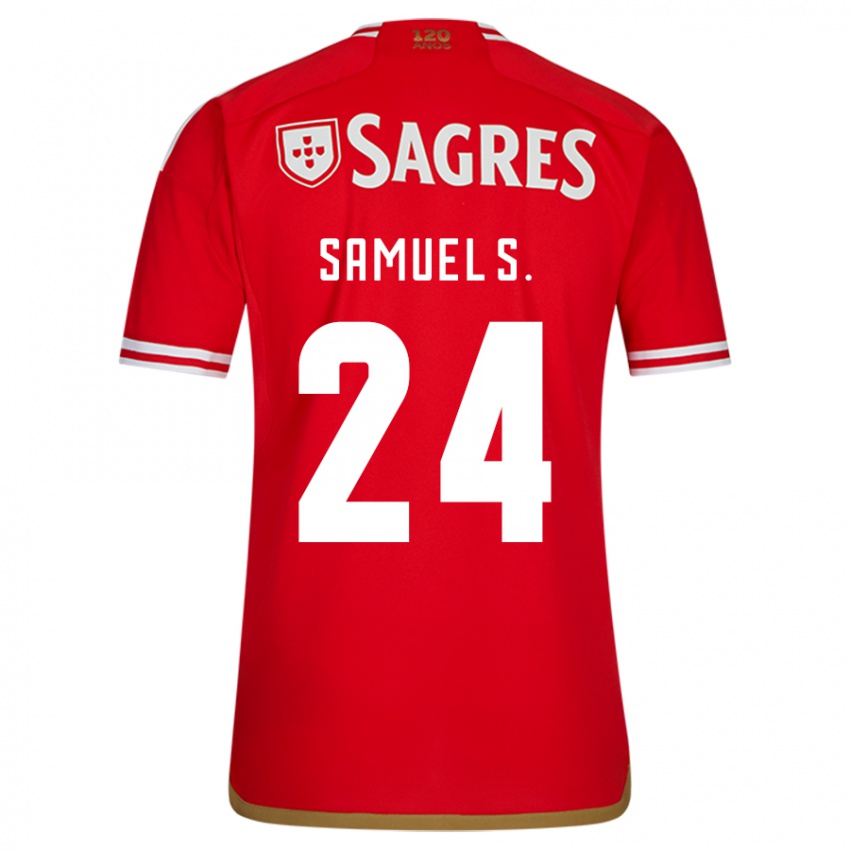 Mulher Camisola Samuel Soares #24 Vermelho Principal 2023/24 Camisa