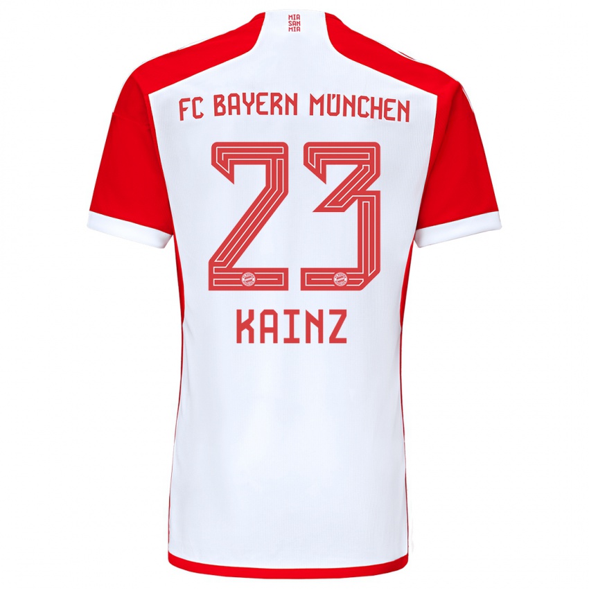 Mulher Camisola Manuel Kainz #23 Vermelho Branco Principal 2023/24 Camisa