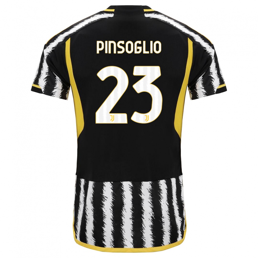 Mulher Camisola Carlo Pinsoglio #23 Preto Branco Principal 2023/24 Camisa