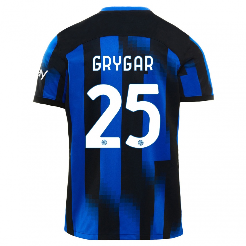 Mulher Camisola Samuel Grygar #25 Preto Azul Principal 2023/24 Camisa