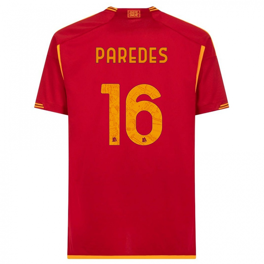 Mulher Camisola Leandro Paredes #16 Vermelho Principal 2023/24 Camisa