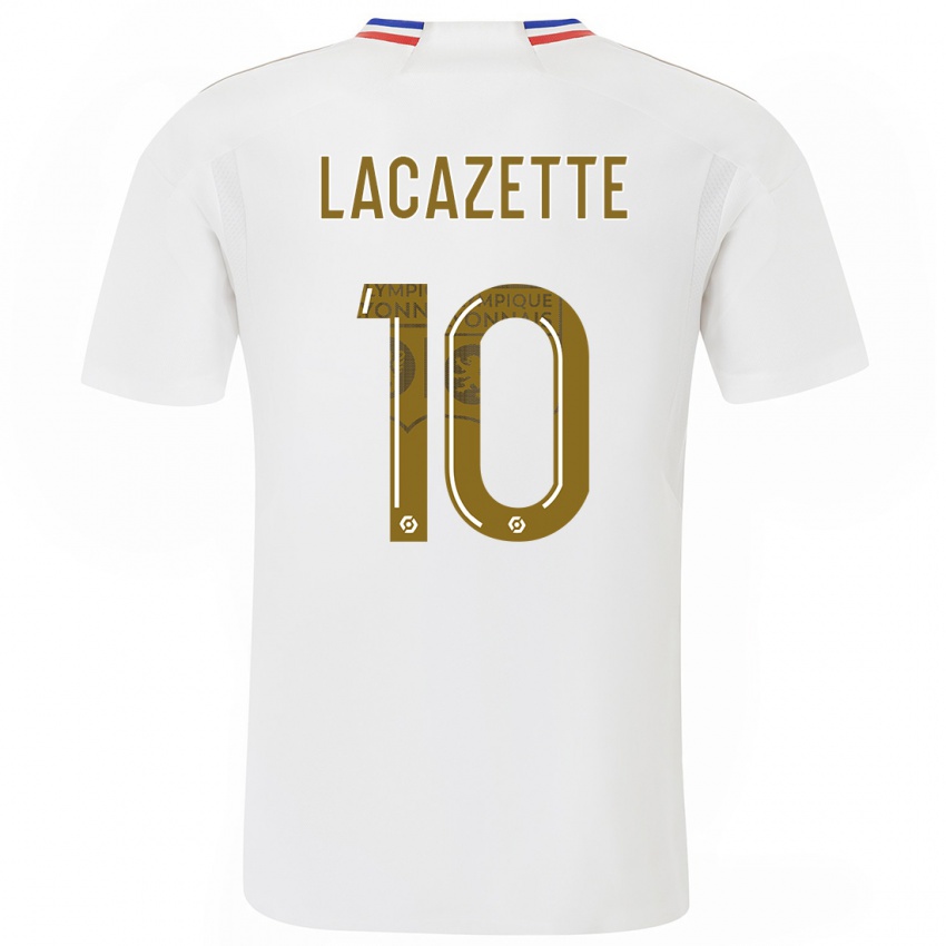 Mulher Camisola Alexandre Lacazette #10 Branco Principal 2023/24 Camisa