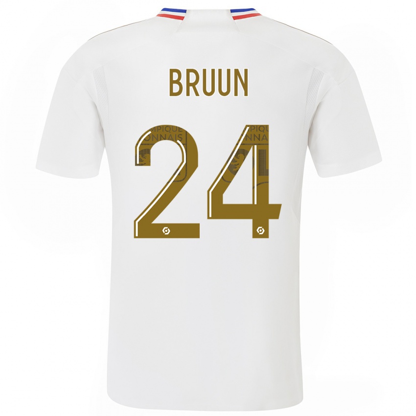 Mulher Camisola Signe Bruun #24 Branco Principal 2023/24 Camisa