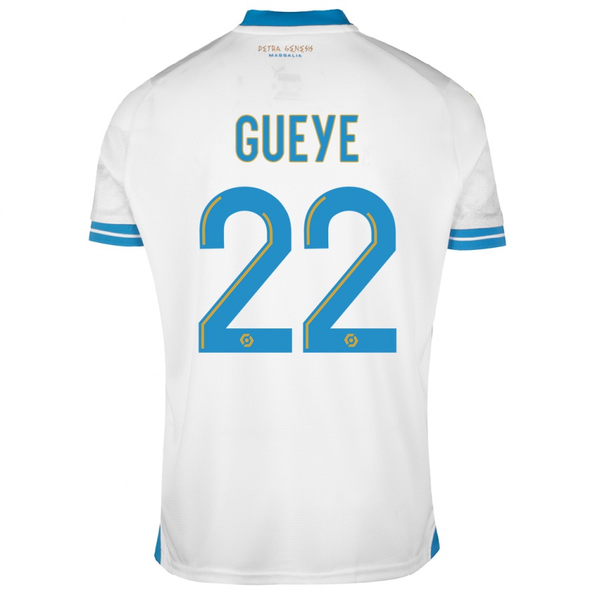 Mulher Camisola Pape Gueye #22 Branco Principal 2023/24 Camisa
