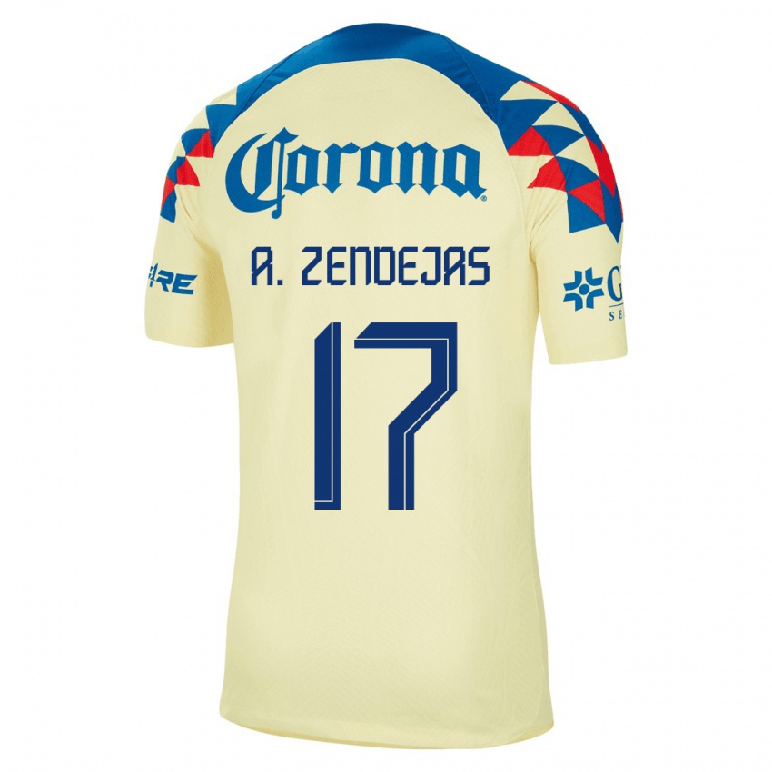 Mulher Camisola Alejandro Zendejas #17 Amarelo Principal 2023/24 Camisa