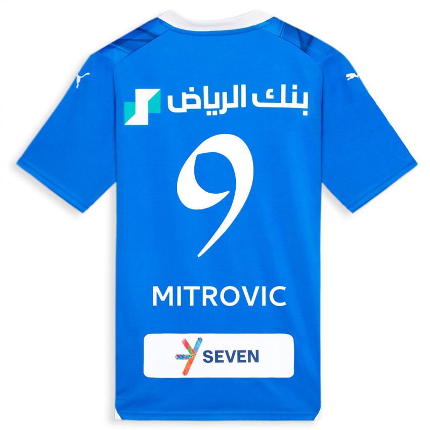 Mulher Camisola Aleksandar Mitrovic #9 Azul Principal 2023/24 Camisa
