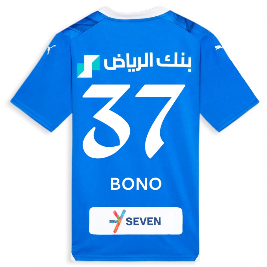 Mulher Camisola Bono #37 Azul Principal 2023/24 Camisa