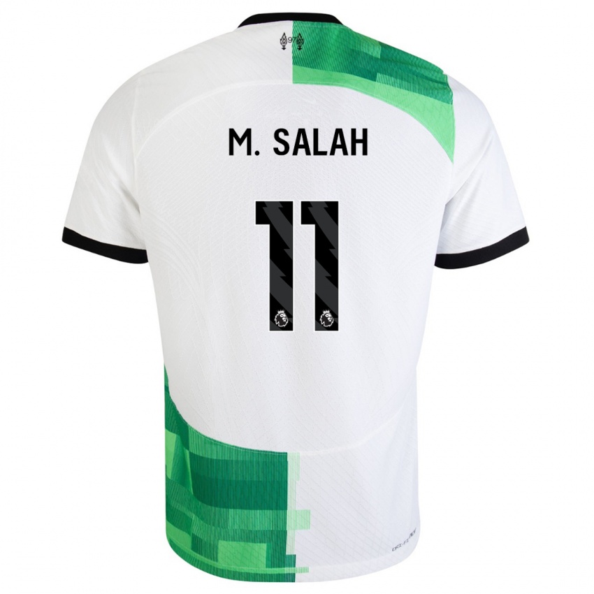 Mulher Camisola Mohamed Salah #11 Branco Verde Alternativa 2023/24 Camisa