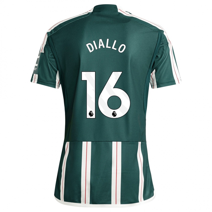 Mulher Camisola Amad Diallo #16 Verde Escuro Alternativa 2023/24 Camisa