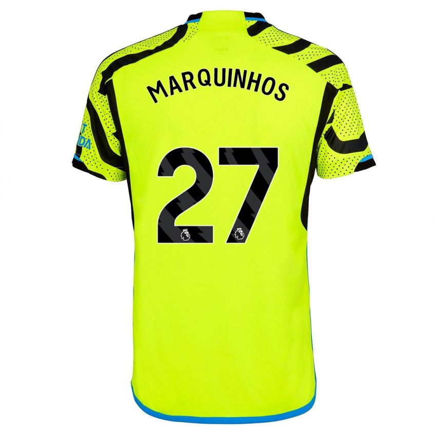 Mulher Camisola Marquinhos #27 Amarelo Alternativa 2023/24 Camisa