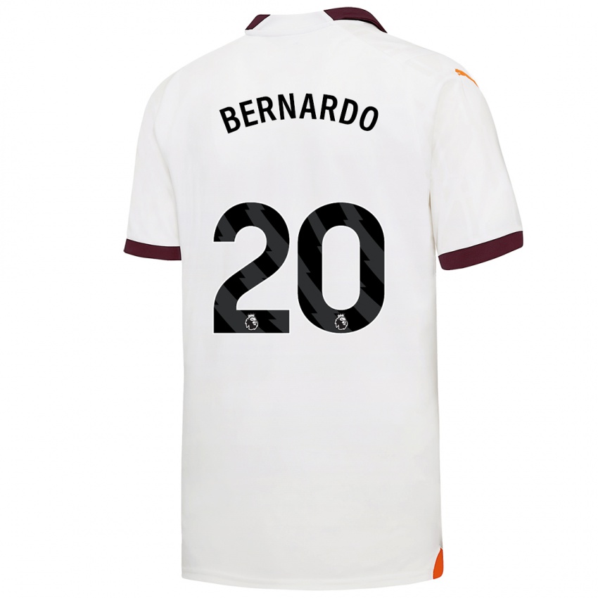 Mulher Camisola Bernardo Silva #20 Branco Alternativa 2023/24 Camisa