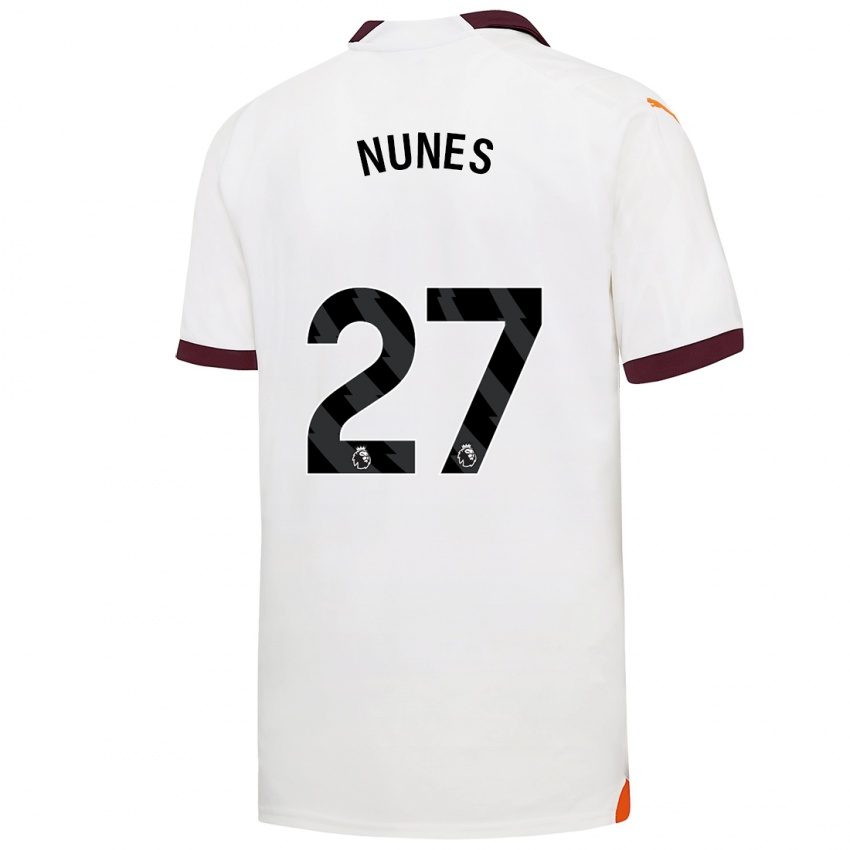 Mulher Camisola Matheus Nunes #27 Branco Alternativa 2023/24 Camisa