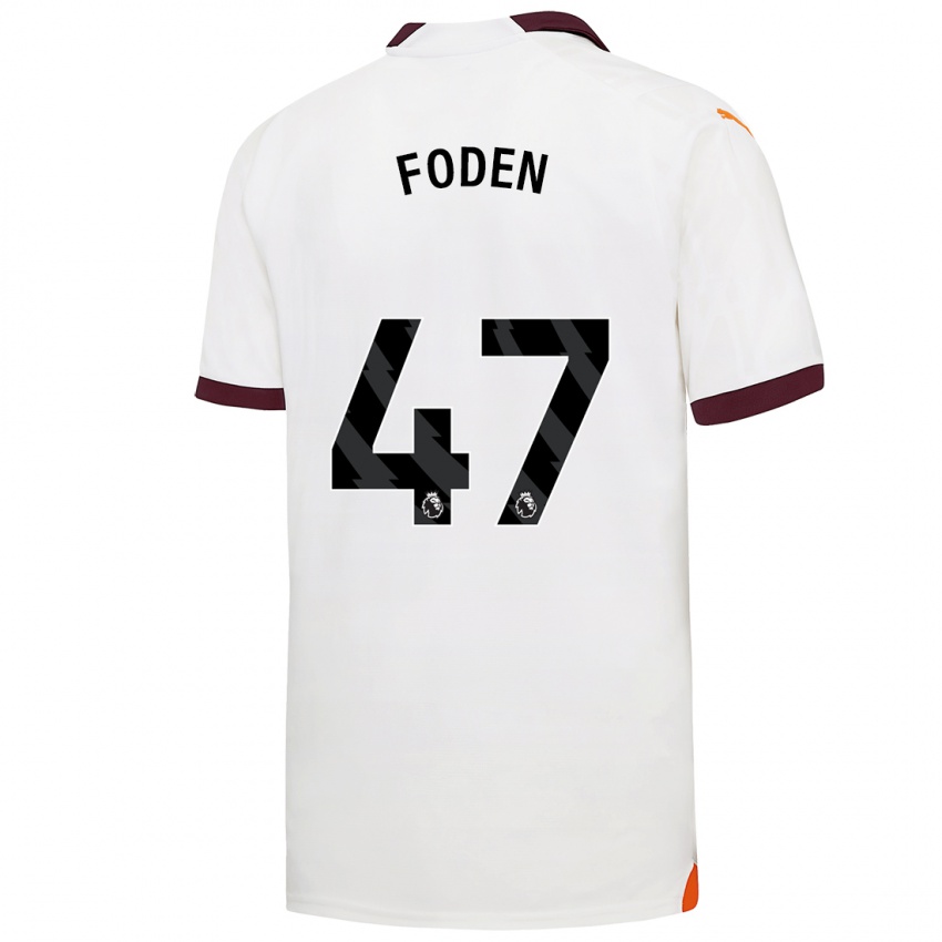 Mulher Camisola Phil Foden #47 Branco Alternativa 2023/24 Camisa