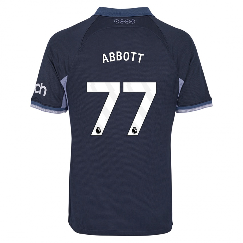 Mulher Camisola George Abbott #77 Azul Escuro Alternativa 2023/24 Camisa