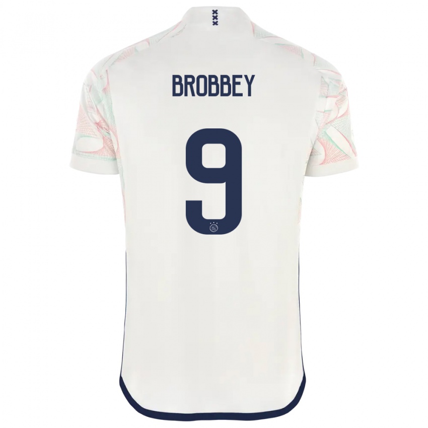 Mulher Camisola Brian Brobbey #9 Branco Alternativa 2023/24 Camisa