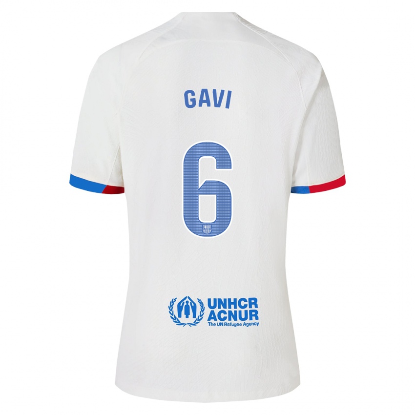 Mulher Camisola Gavi #6 Branco Alternativa 2023/24 Camisa