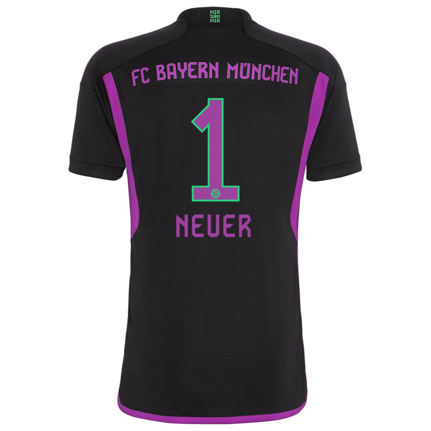Mulher Camisola Manuel Neuer #1 Preto Alternativa 2023/24 Camisa