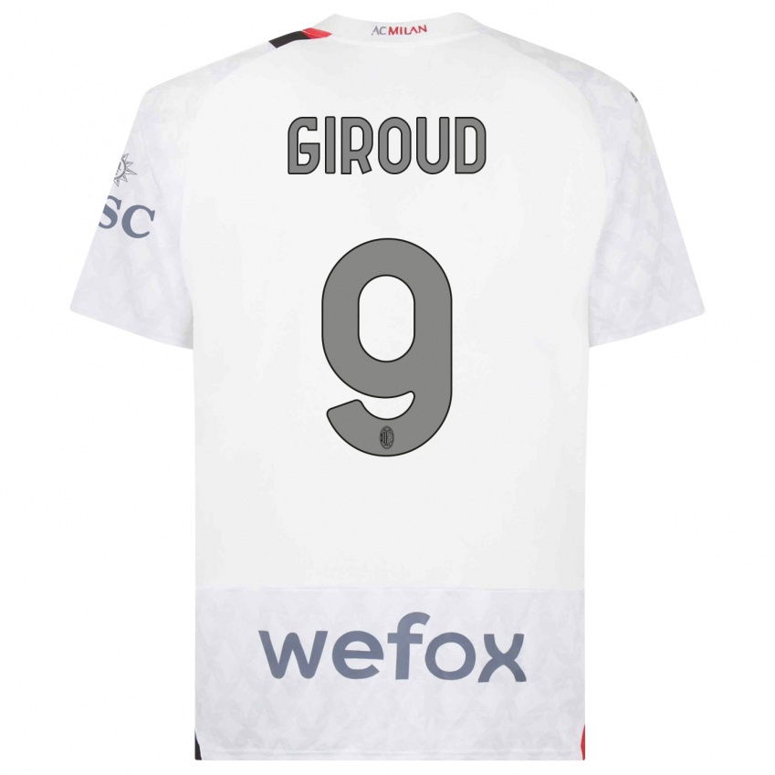 Mulher Camisola Olivier Giroud #9 Branco Alternativa 2023/24 Camisa