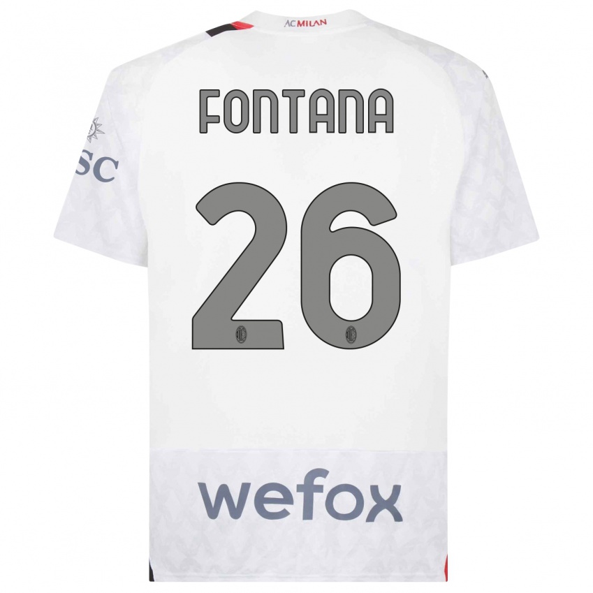Mulher Camisola Francesco Fontana #26 Branco Alternativa 2023/24 Camisa