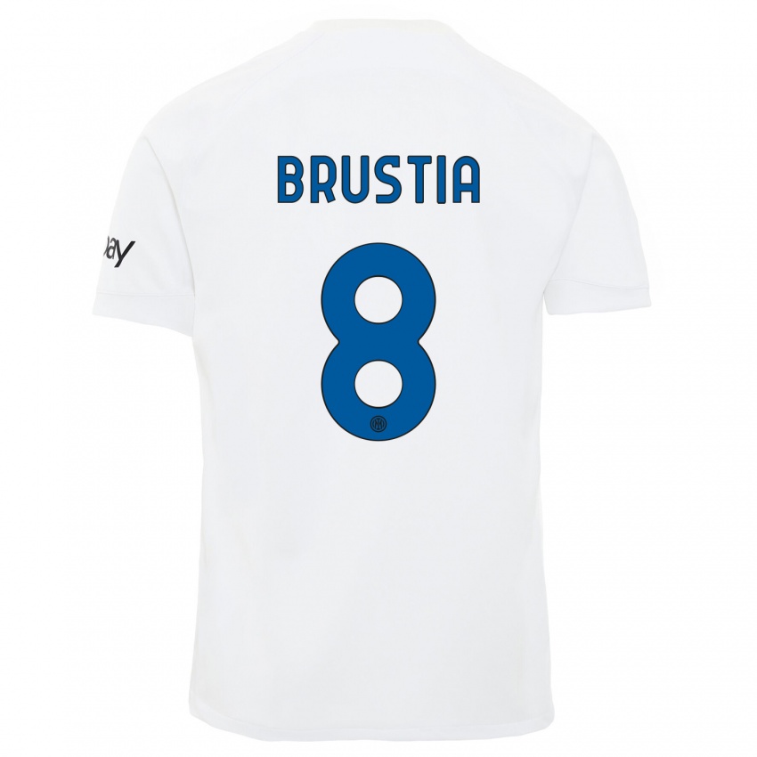 Mulher Camisola Martina Brustia #8 Branco Alternativa 2023/24 Camisa