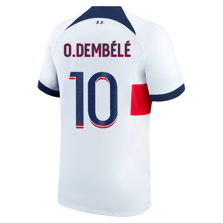 Mulher Camisola Ousmane Dembele #10 Branco Alternativa 2023/24 Camisa