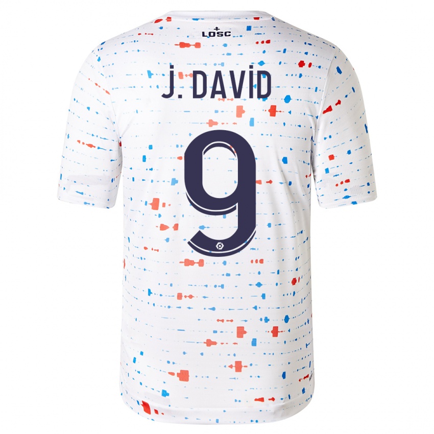 Mulher Camisola Jonathan David #9 Branco Alternativa 2023/24 Camisa