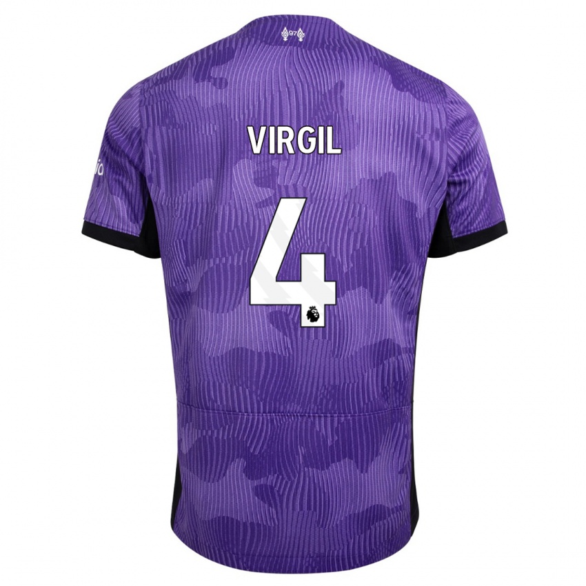 Mulher Camisola Virgil Van Dijk #4 Roxo Terceiro 2023/24 Camisa