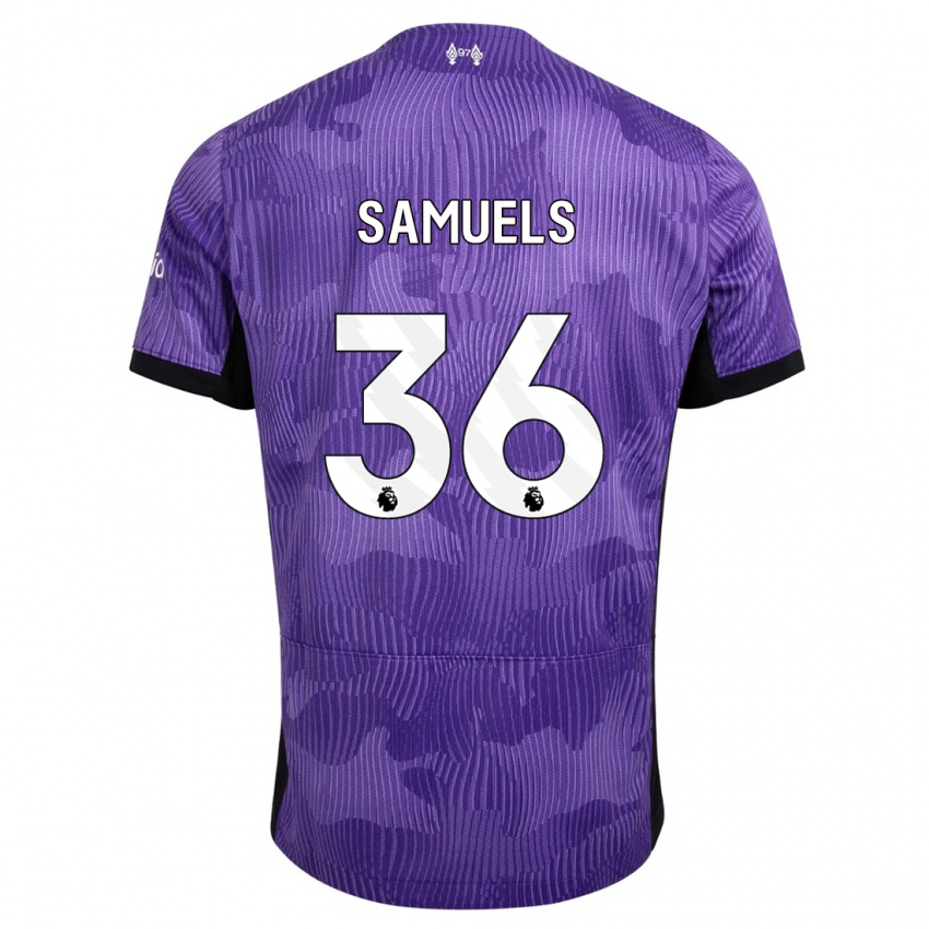 Mulher Camisola Kerron Samuels #36 Roxo Terceiro 2023/24 Camisa